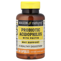 Пробіотик Ацидофілус з пектином Mason Natural (Probiotic Acidophilus With Pectin) 100 капсул