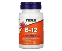 Вітамін В12 та фолієва кислота NOW Foods (Vitamin B-12 Folic Acid) 1000 мкг 100 льодяників