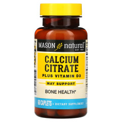Цитрат кальцію з вітаміном D3 Mason Natural (Calcium Citrate Plus Vitamin D3) 315 мг 60 капсул